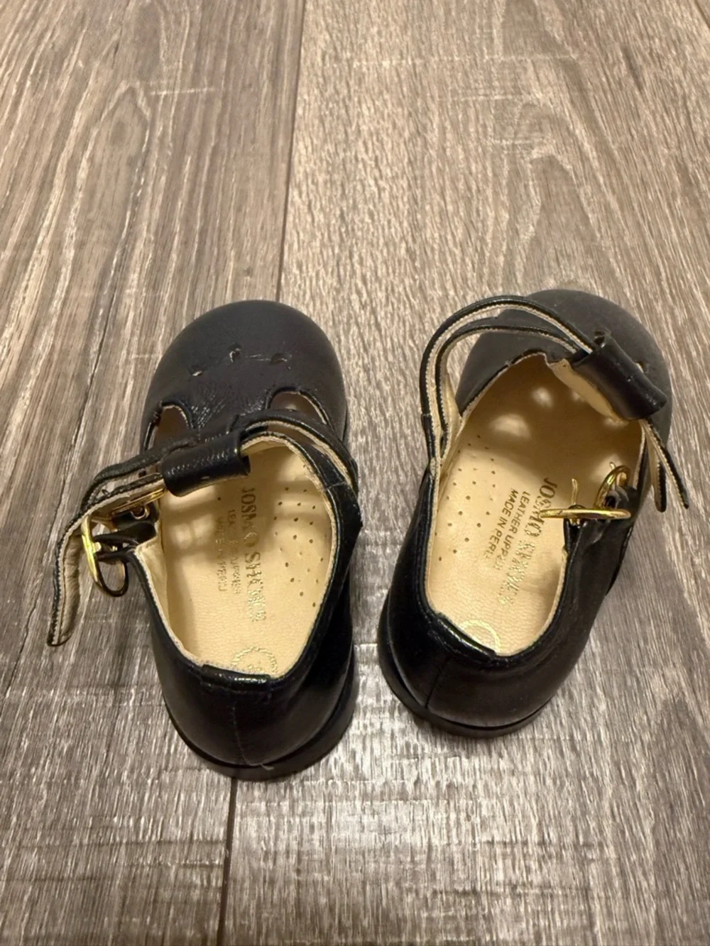 Josmo Shoes Baby Girl Black Leather Mary Jane’s Size 4 Made In Peru